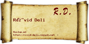 Rövid Deli névjegykártya